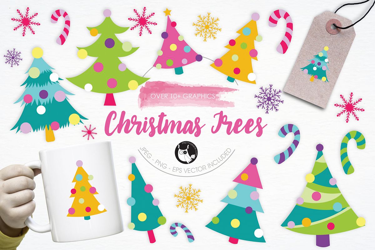 Christmas Trees graphics and illustrations example image 1