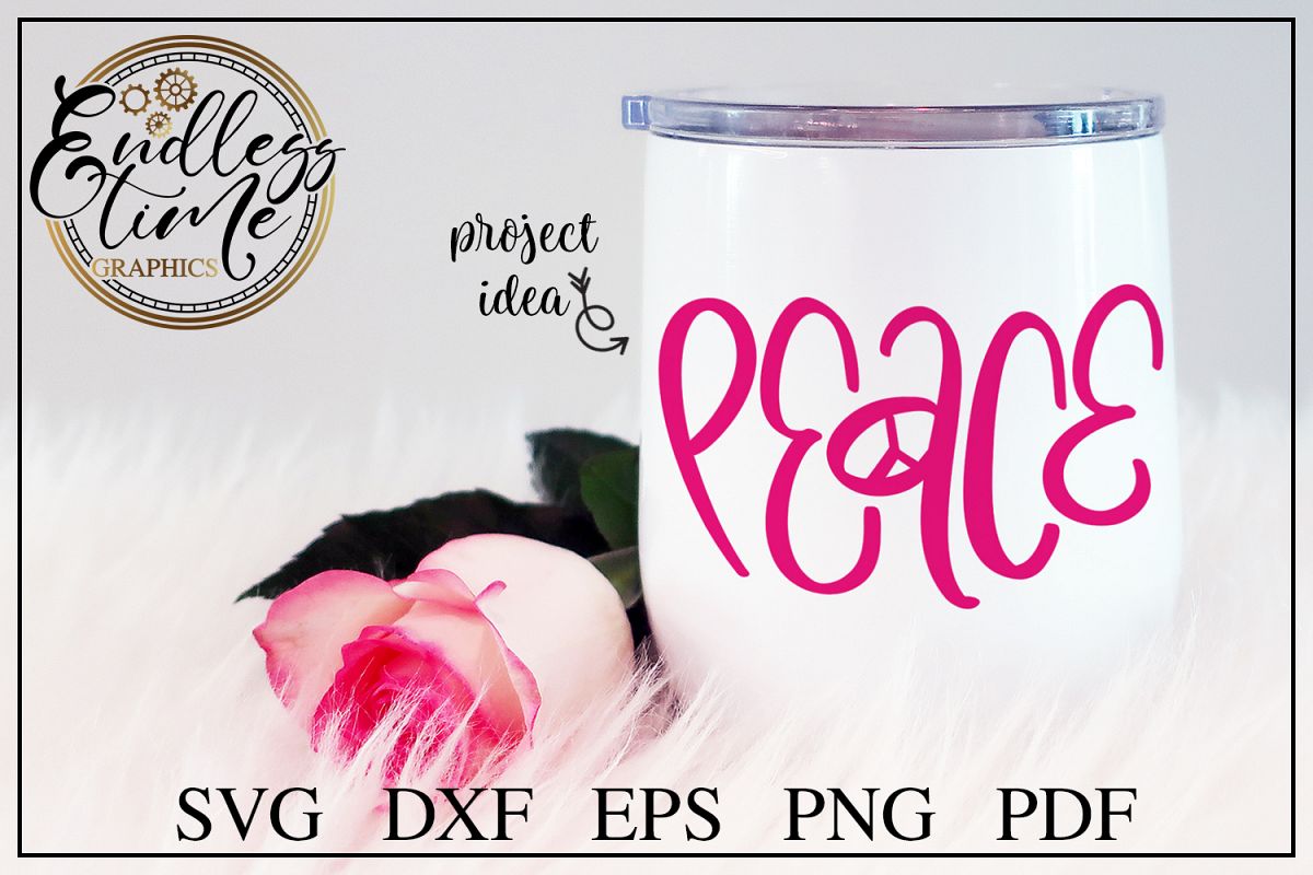 Hand-lettered Peace SVG Design example image 1