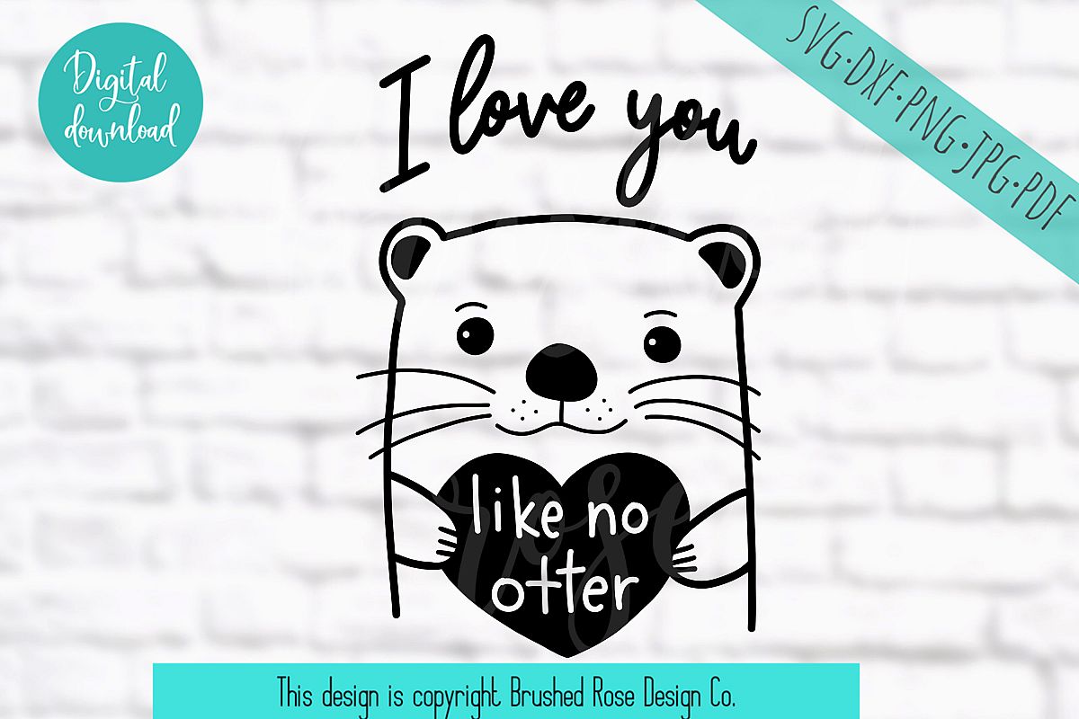 I love you like no otter - valentine svg, valentine's day example image 1