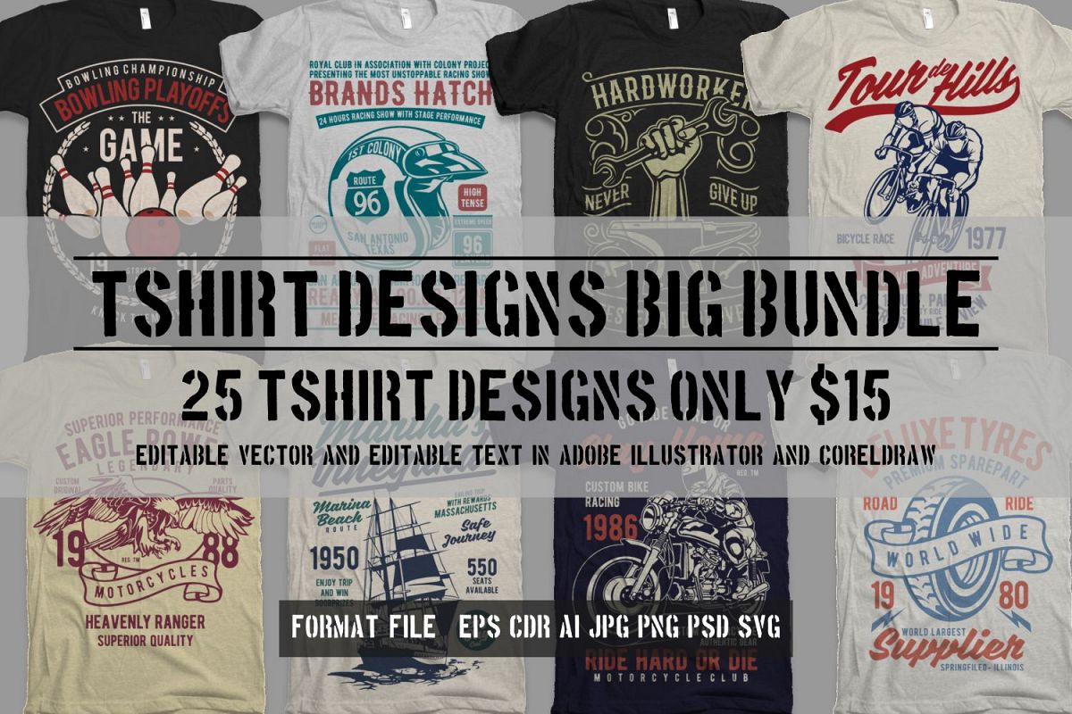 25 Premium Tshirt Designs Big Bundle 5 example image 1