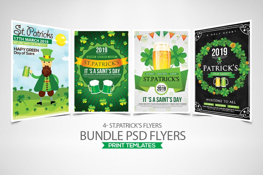 4 St. Patrick's Day Flyers Bundle example image 1