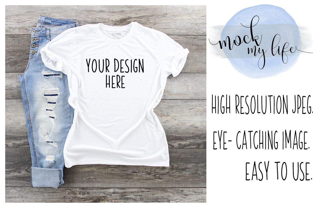 White Gildan Mockup / Shirt Mock up example image 1