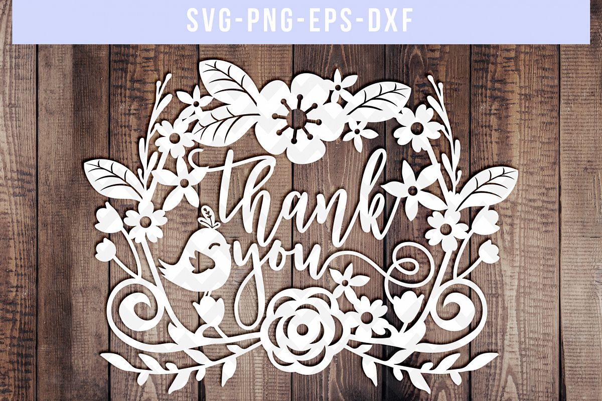 Download Thank you SVG Cut File, Wedding Paper Cutting, DXF EPS PNG ...