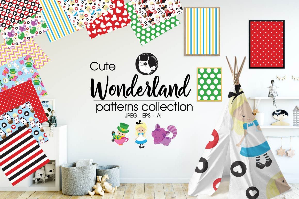 WONDER-LAND, digital papers example image 1
