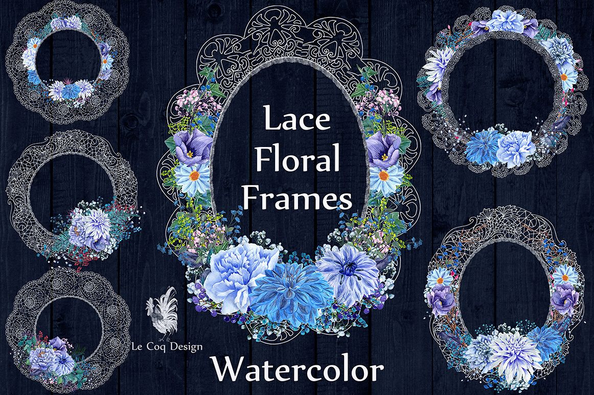 White lace floral frames clipart example image 1