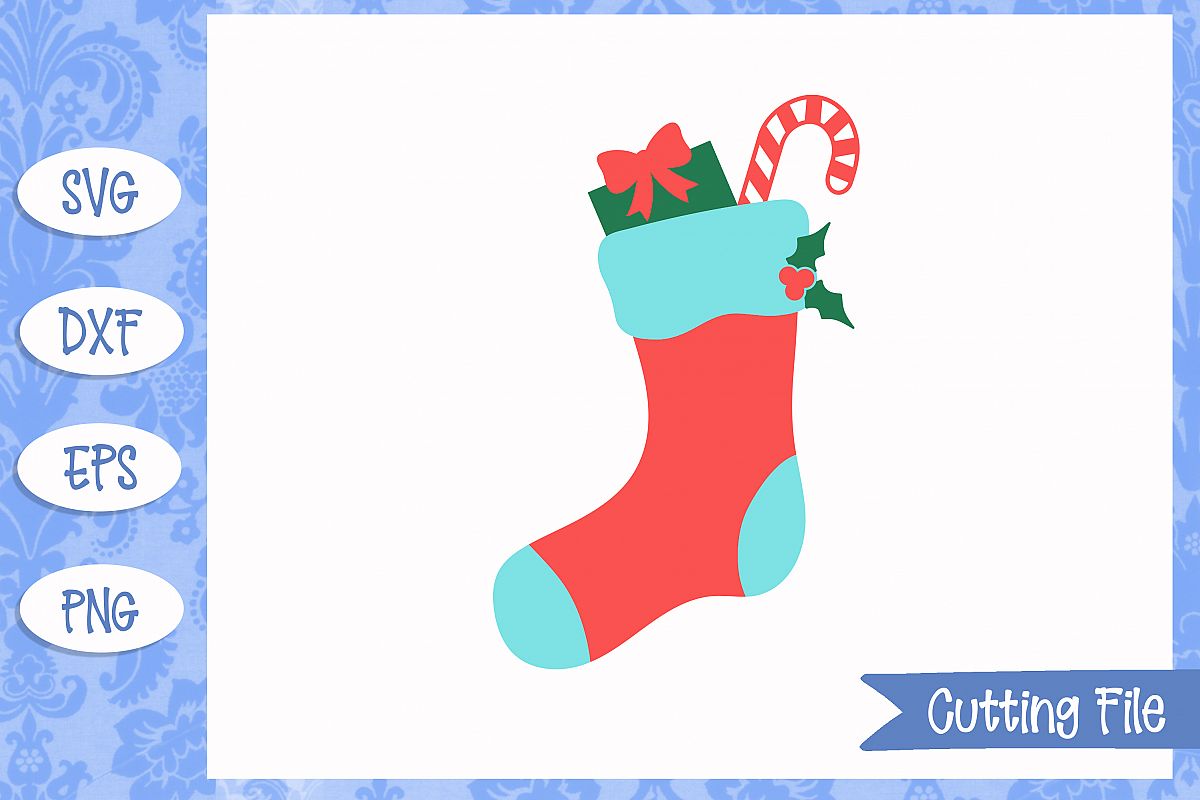 Christmas Stocking Cut File example image 1