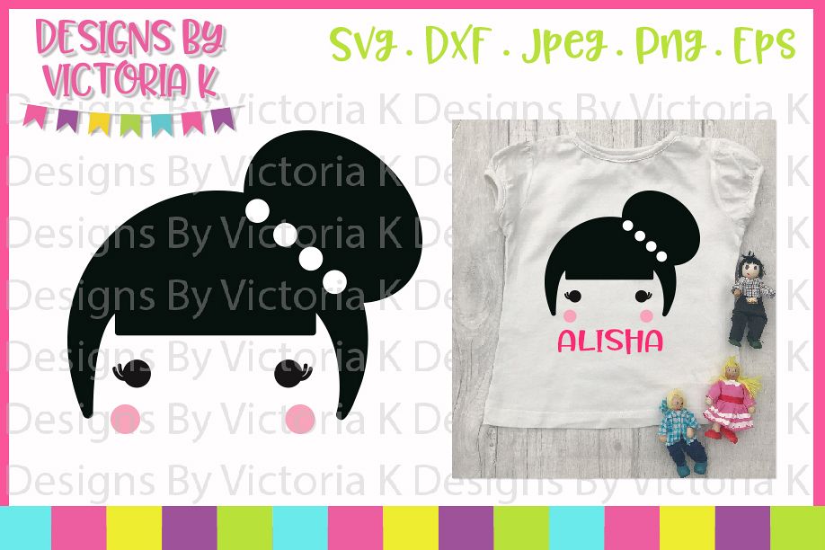 Doll, Dolly Head, SVG, DXF, PNG example image 1