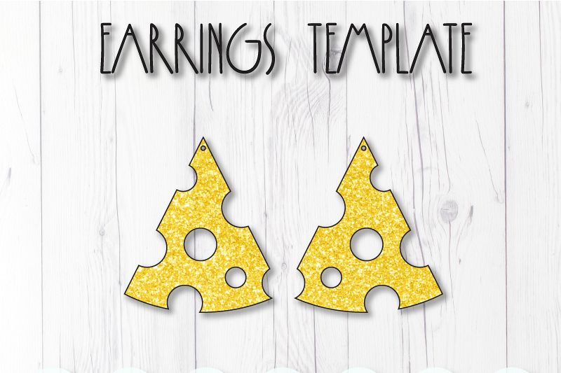 Cheese earrings template SVG, DIY earrings template example image 1