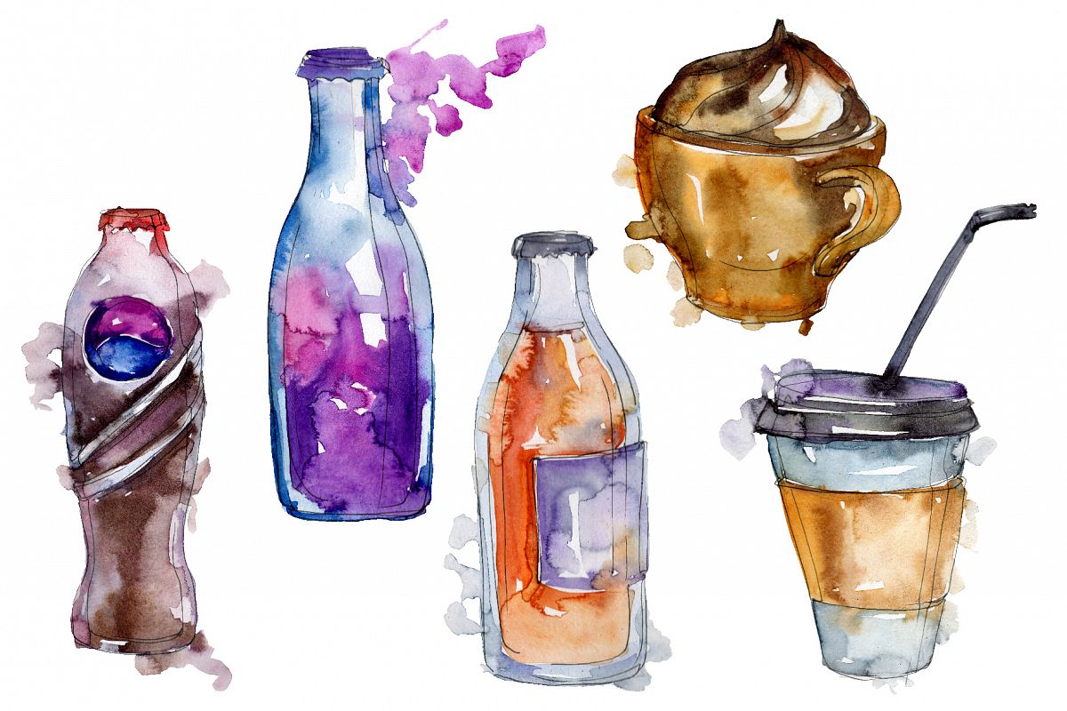 Drinks Juliet Watercolor png example image 1
