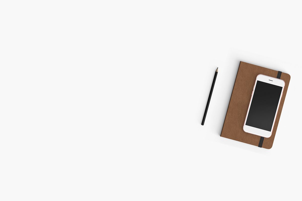 Modern workplace. Top view. Flat lay style. 16 example image 1
