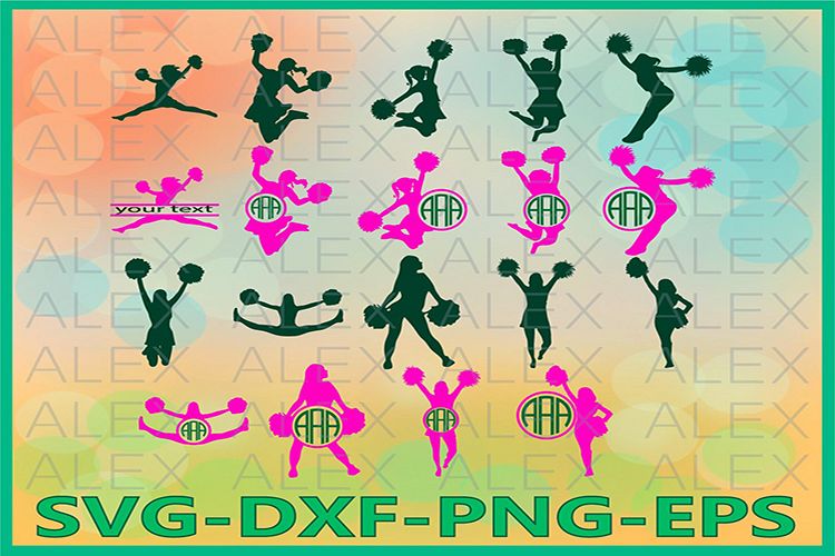 Cheerleader SVG, Cheerleader Monogram Svg, Cheer Svg example image 1