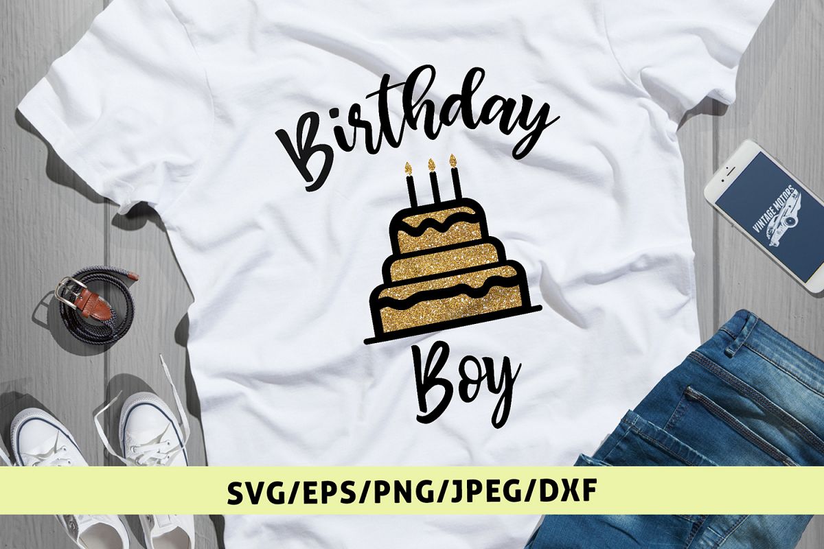 Happy Birthday Boy - Birthday SVG EPS DXF PNG Cutting Files example image 1