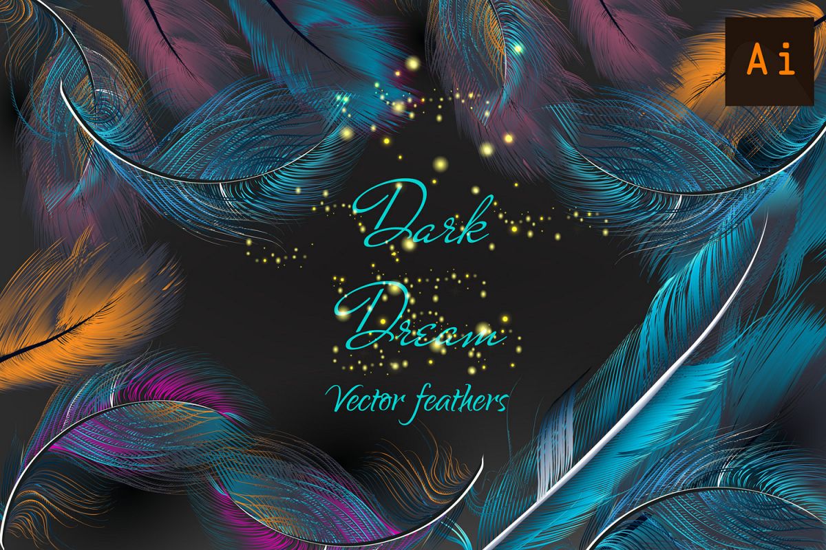 Feathers set. Vector ClipArt example image 1