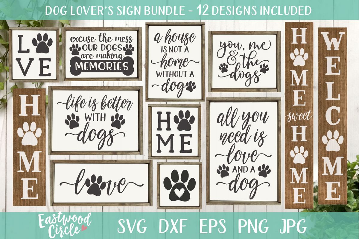Dog SVG Bundle - Cut Files for Signs example image 1