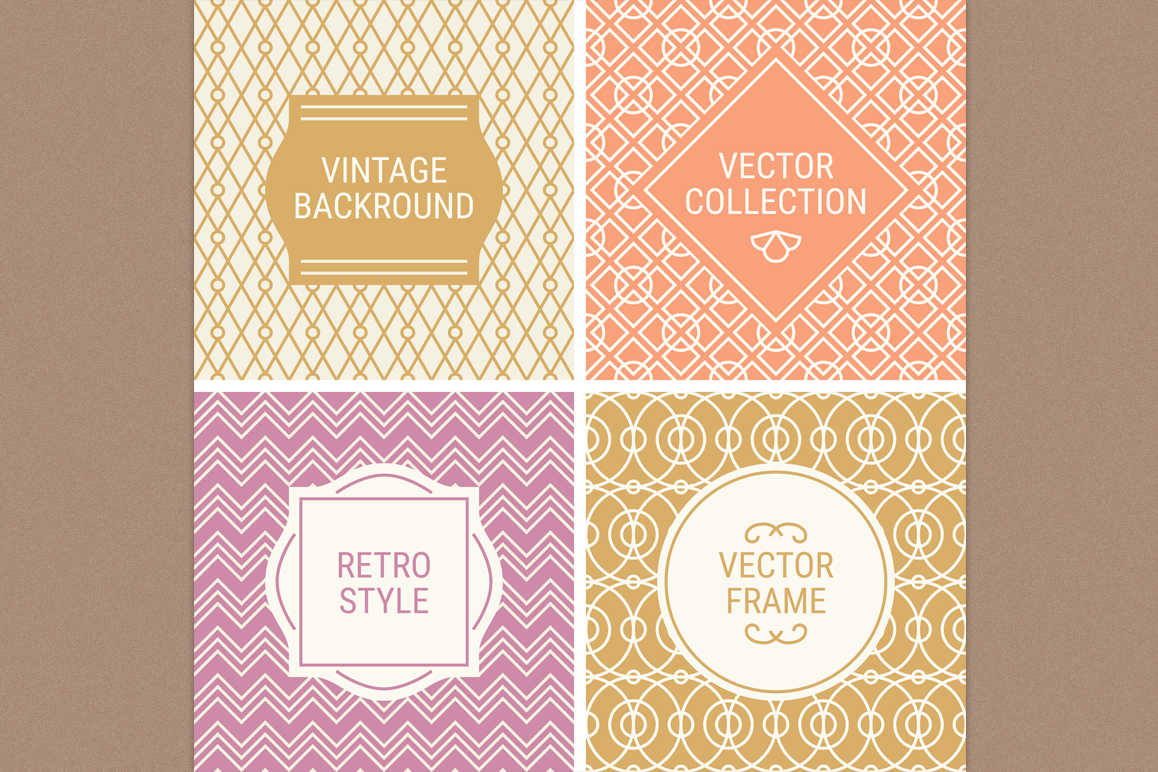 Mono Line Frames and Patterns - Set 1 example image 1