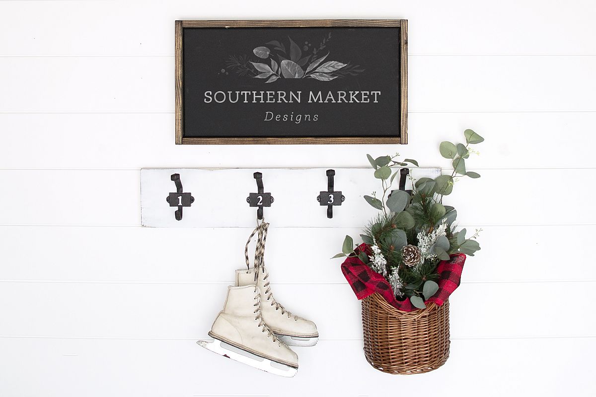 12x20 Christmas Wood Sign Mock Up Styled Photography example image 1