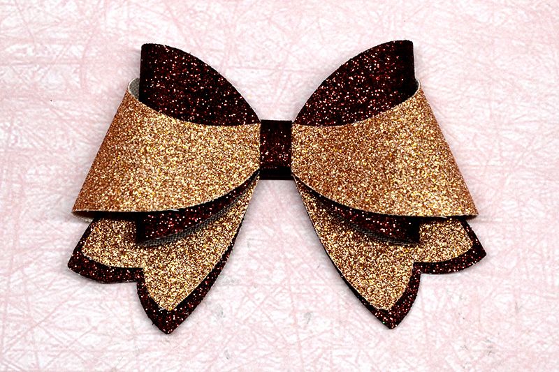 Hair bow template SVG, DIY leather bow template example image 1