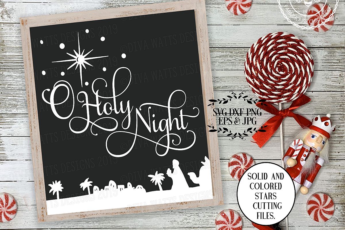 O Holy Night Christmas Cutting File example image 1