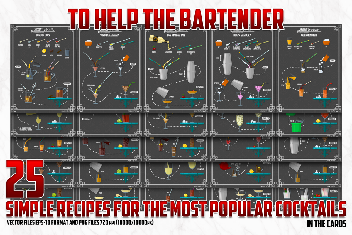 To help the bartender. 25 simple recipes for cocktails. example image 1