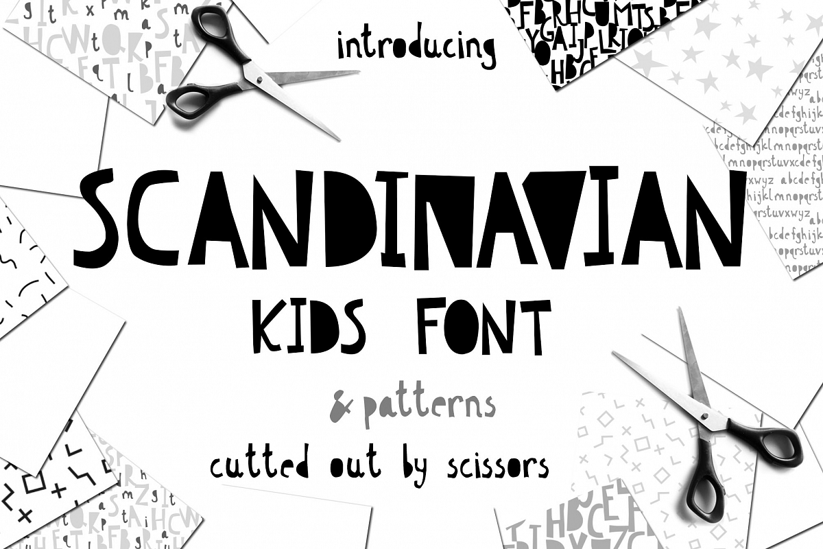 Scandinavian kids font & patterns example image 1