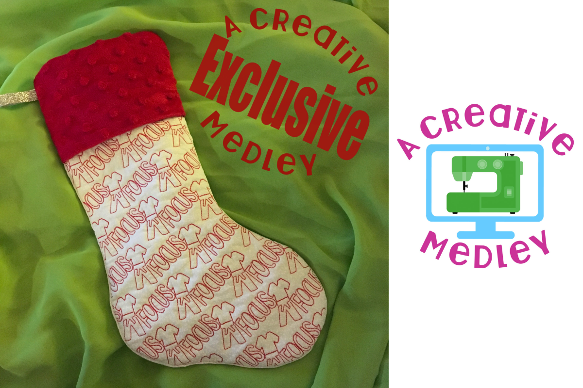 Stocking w/ Cuff and Martial Arts Embroidery design example image 1
