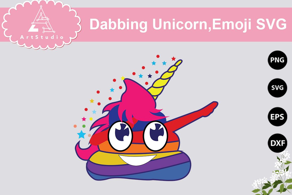 Dabbing Unicorn,Emoji SVG, Emoji svg, Poop emoji svg, Unicor example image 1