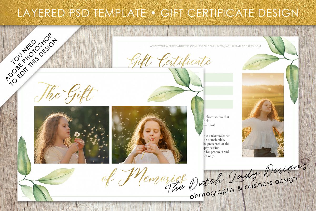 Photo Gift Card Template for Adobe Photoshop - #53 example image 1