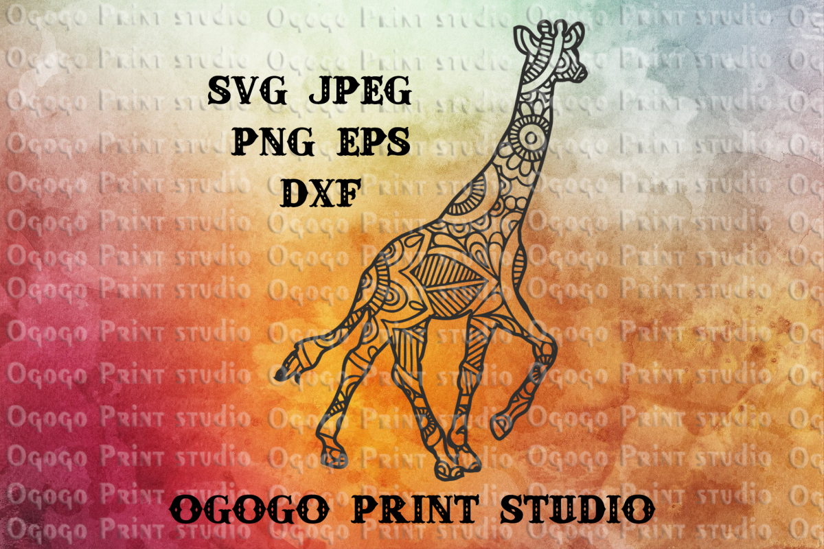 Download Mandala style Giraffe SVG, Zentangle SVG, Animal SVG (230708) | Cut Files | Design Bundles