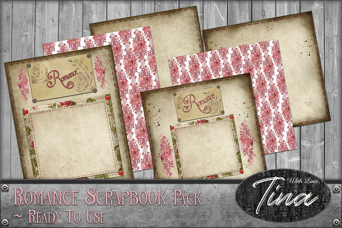 Romance Scrapbook Pack Frames Papers 091618RP example image 1