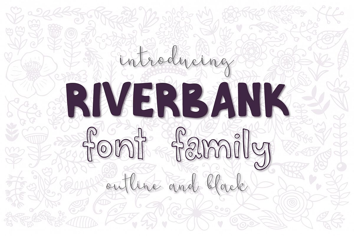 Riverbank - outline and black font family example image 1