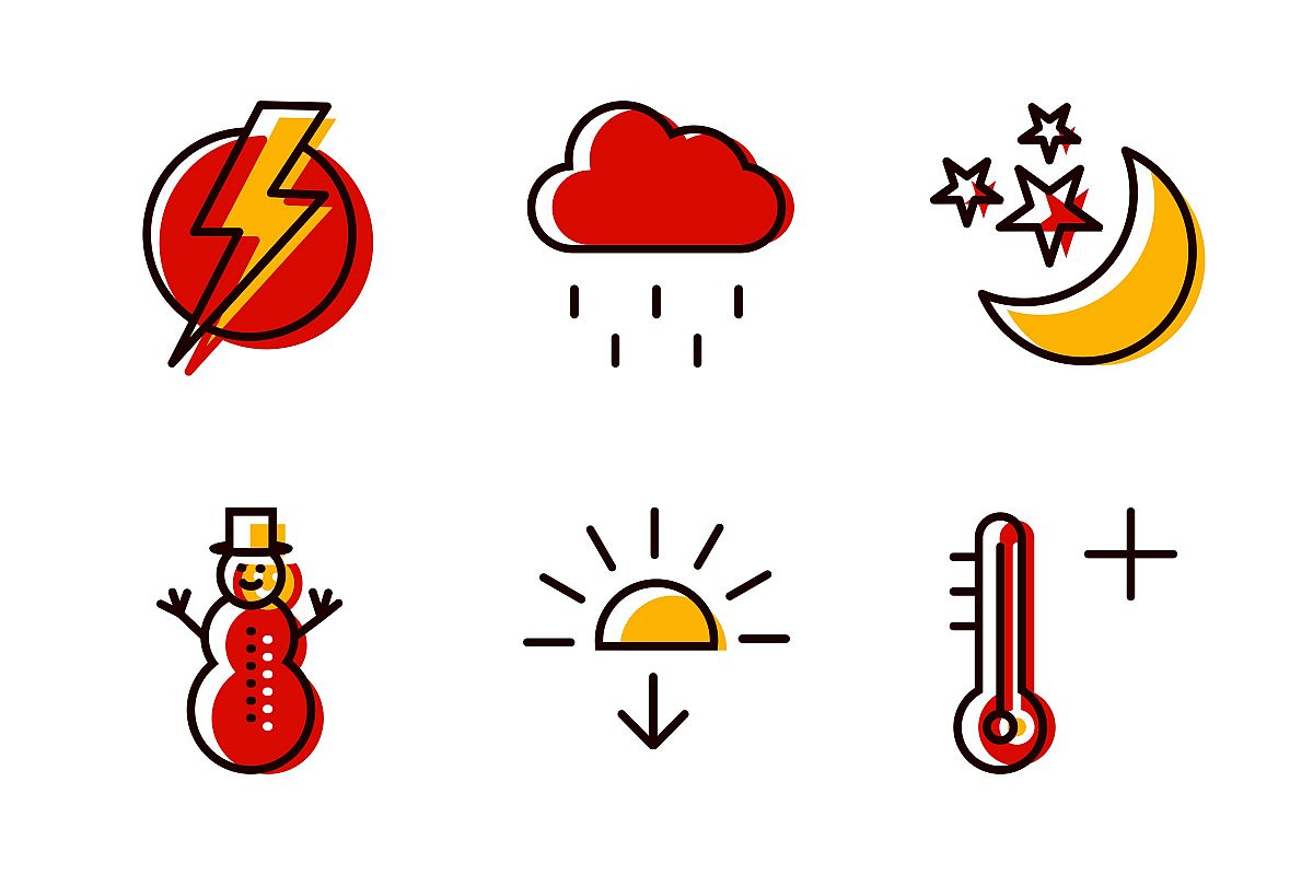 Set Of Weather And Season Icons example image 1