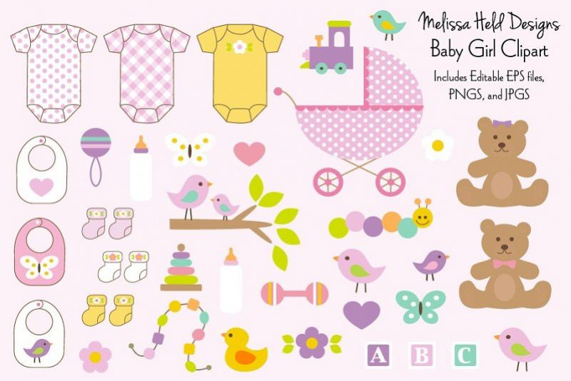 Baby Girl Clipart example image 1