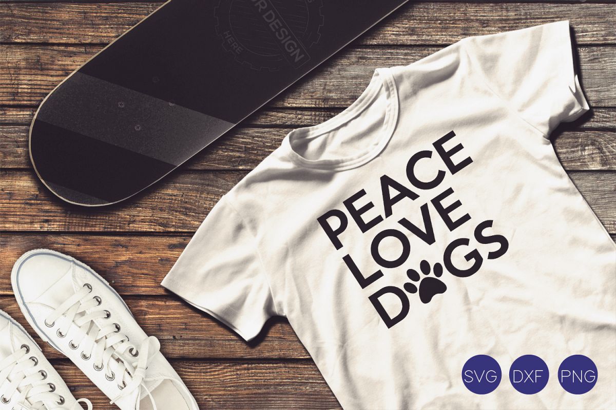 Download Peace Love Dogs SVG, DXF, PNG Cut File
