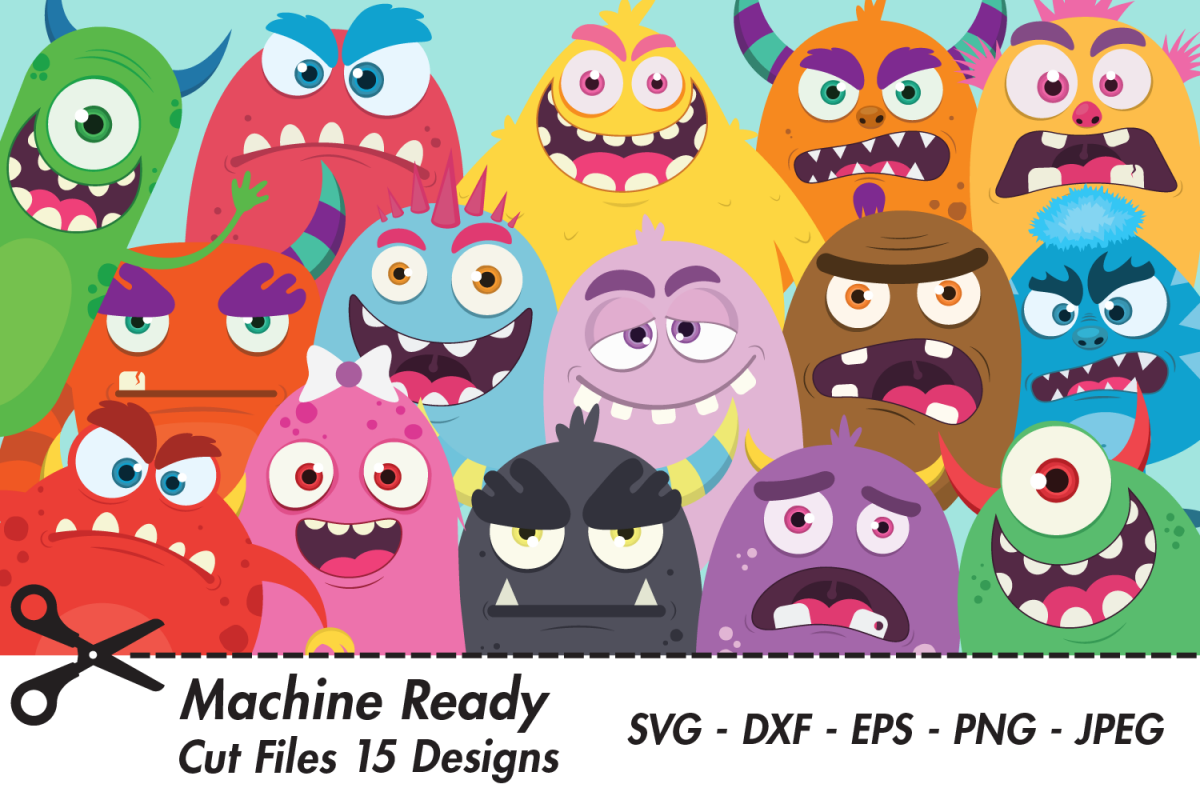 Cute Monster Bundle Svg Cut Files Monster Bash Decoration