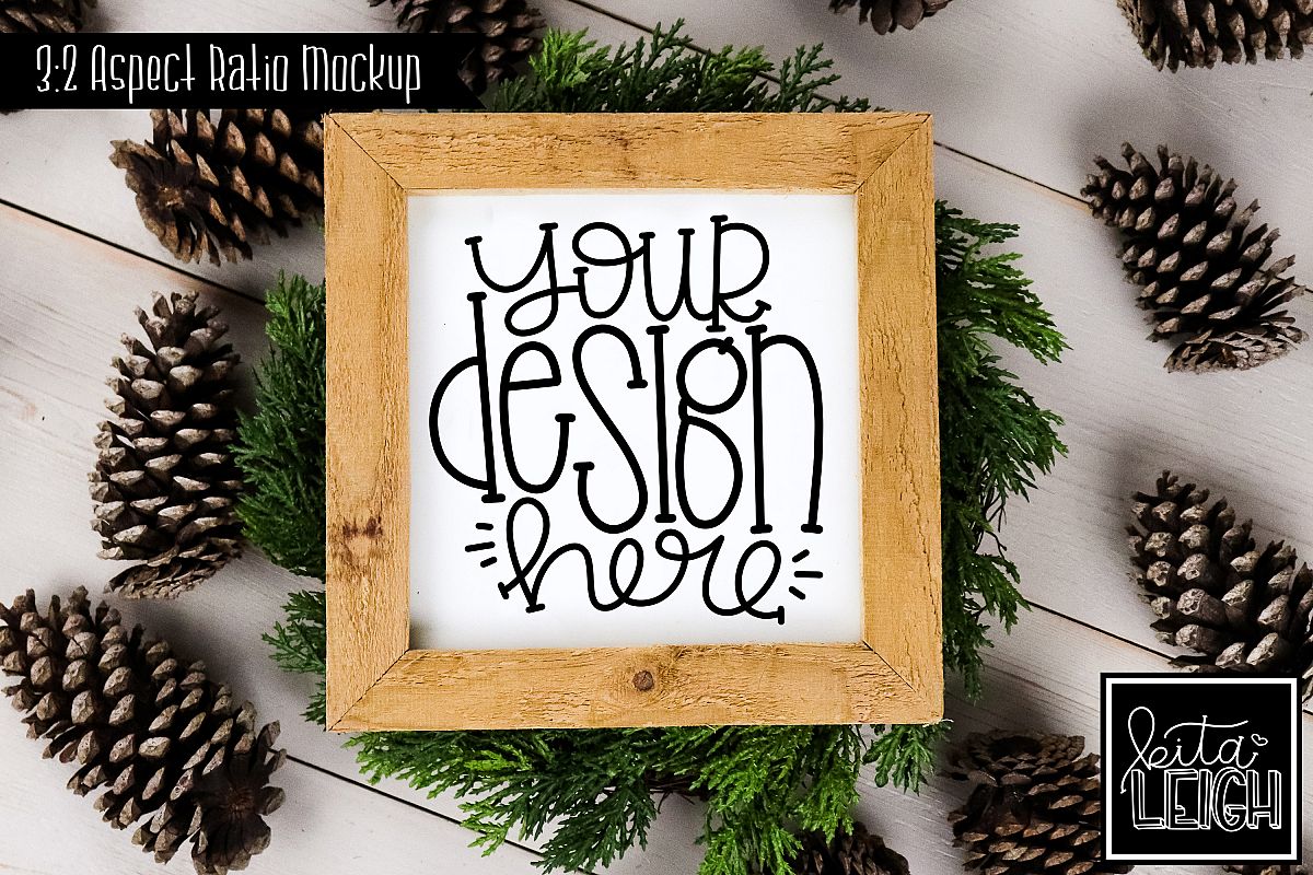 Square Sign Fall and Christmas Mockup example image 1