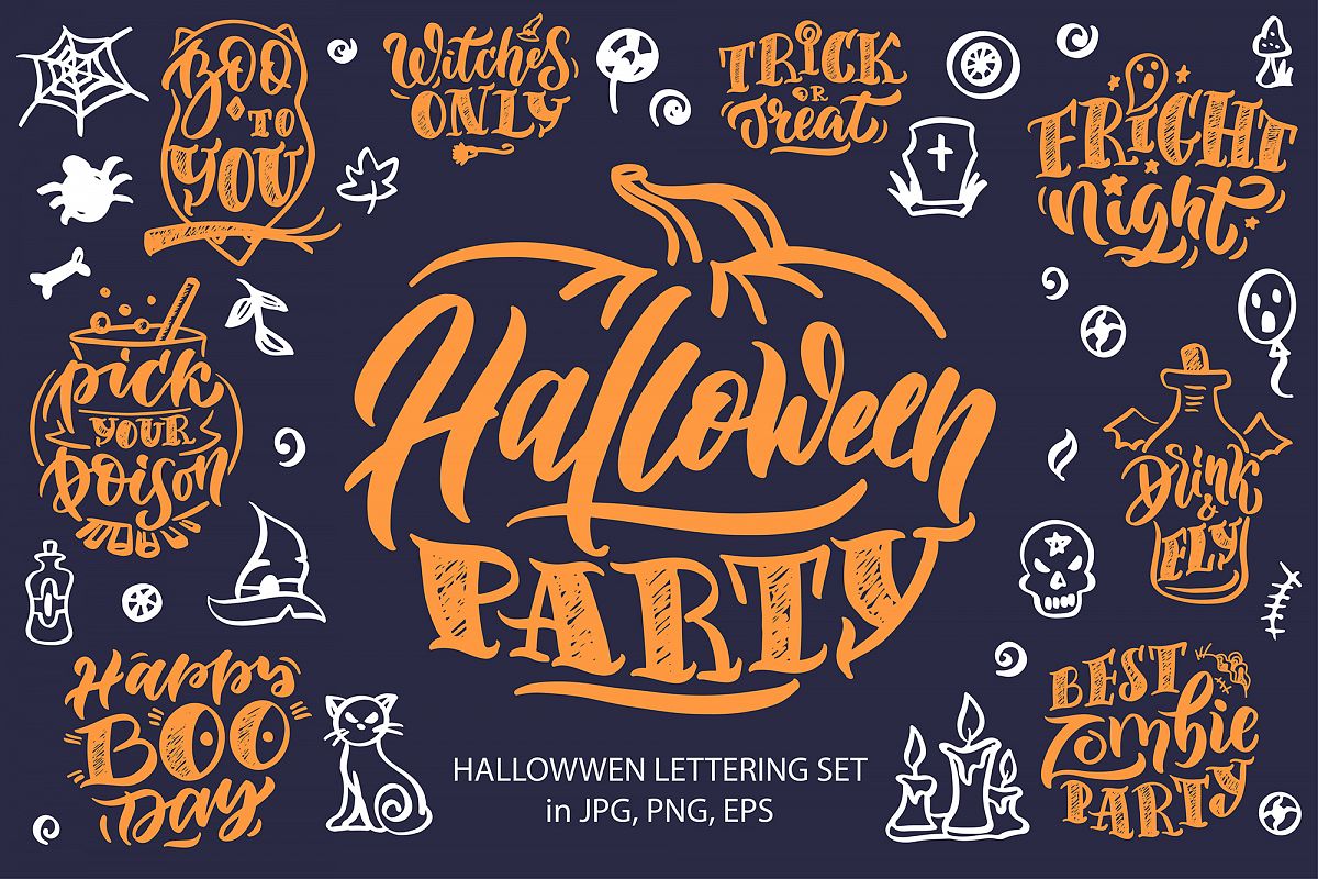 Halloween lettering set example image 1