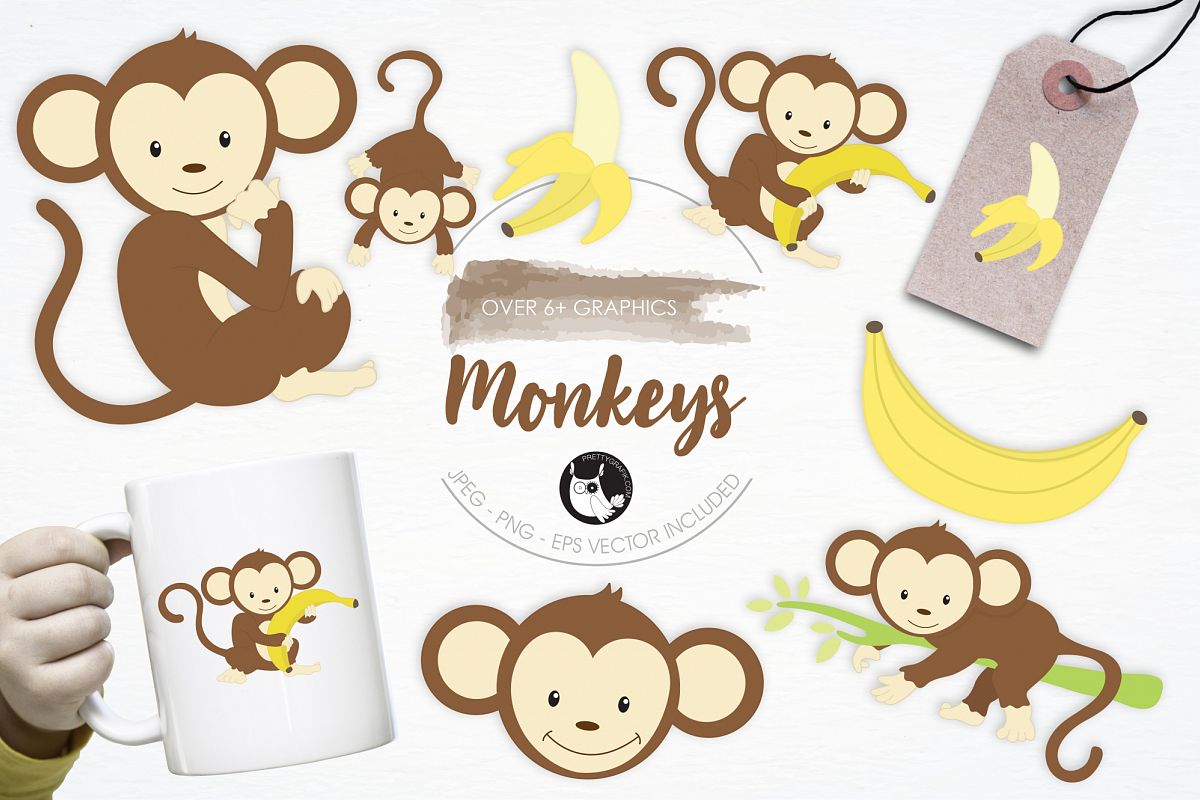 Monkeys graphics and illustrations example image 1