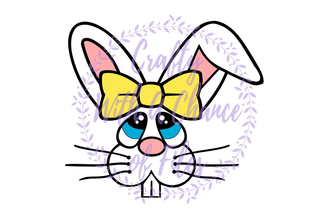 Girl Bunny Face SVG - Easter Basket Design example image 1