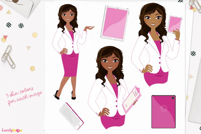 Woman business character clip art L112 Bliss example image 1