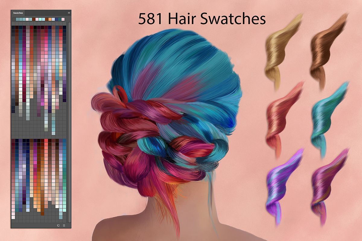 Hair Ps Swatches for Digital Painting example image 1