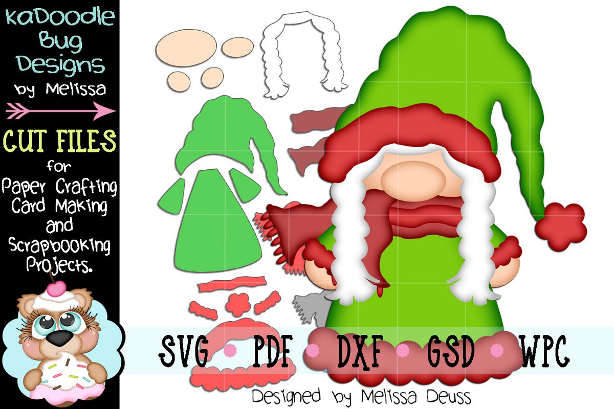 Download Winter Christmas Girl Gnome Cut File - SVG PDF DXF GSD WPC