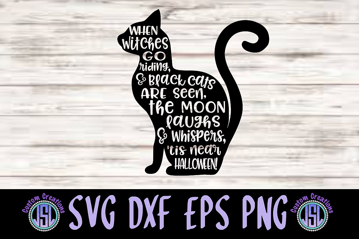 Download Halloween Black Cat Silhouette | SVG DXF EPS PNG Cut File