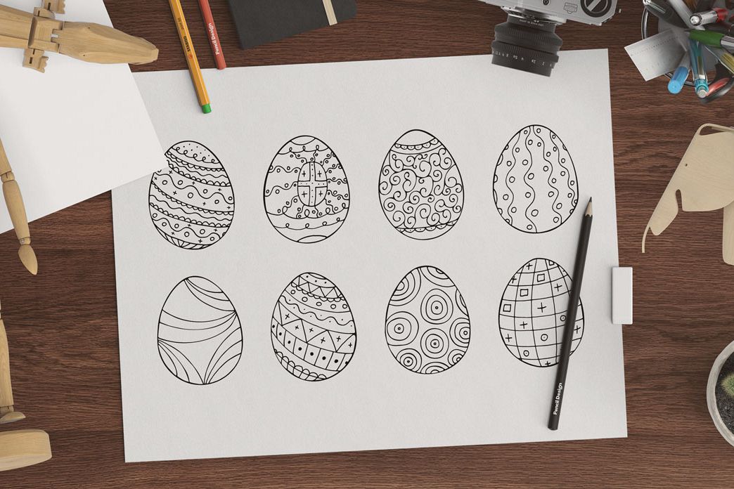 Easter eggs collection + patterns. example image 1