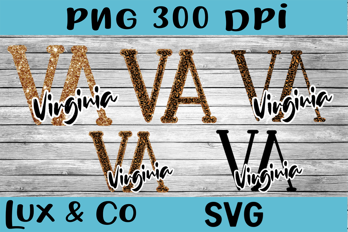 Virginia VA State Leopard Bundle example image 1