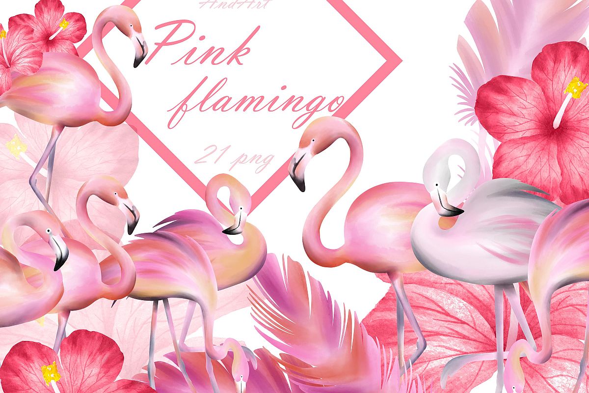 Pink flamingo clipart example image 1