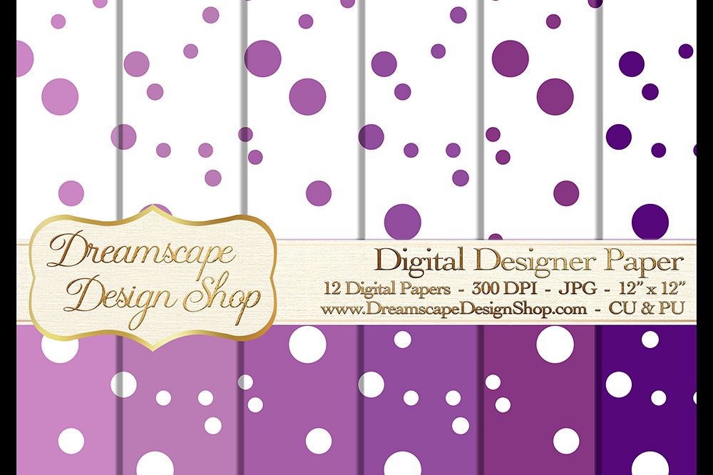 Digital Papers - Purple and White (Set 2) - 12 jpg Images at 300 DPI - Digital Product Instant Download example image 1