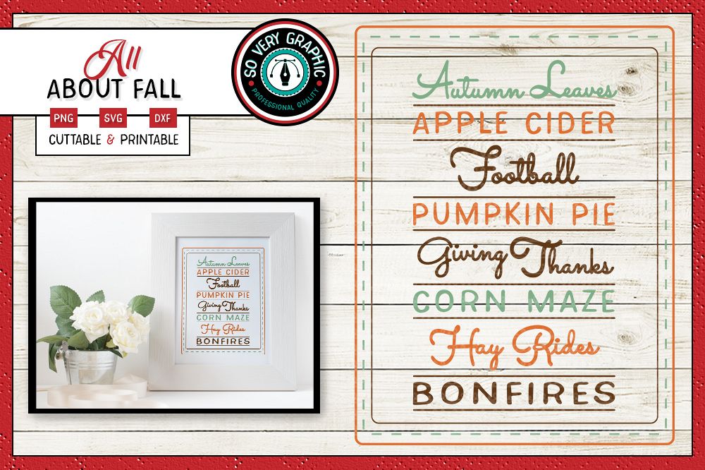 All About Fall| SVG | PNG | Autumn Leaves | Pumpkin Pie example image 1