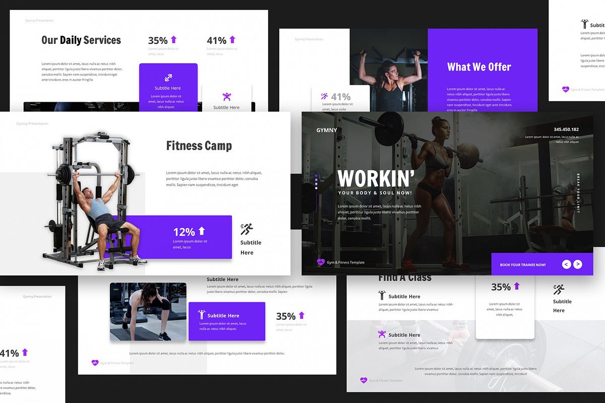 Gym & Fitness Keynote Presentation example image 1