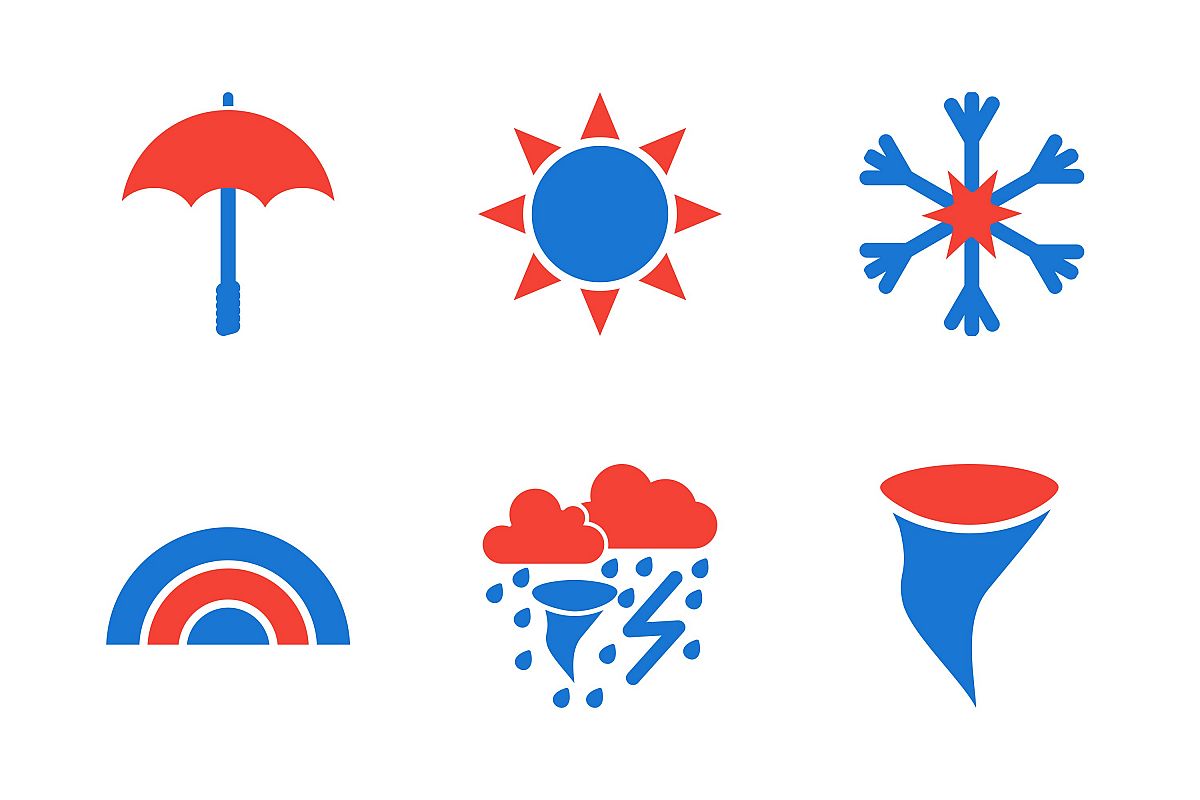 Set Of Weather And Season Icons example image 1