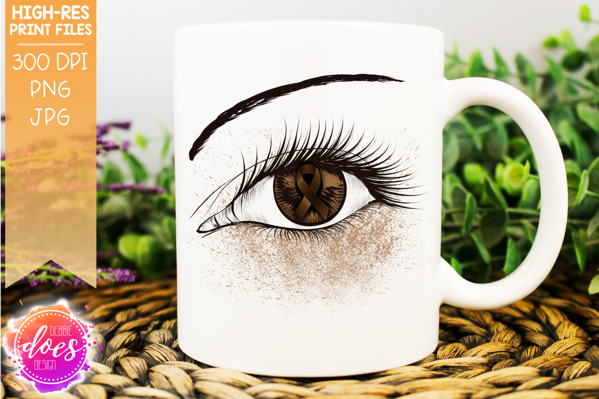 Brown Awareness Ribbon Eye - Printable Design example image 1